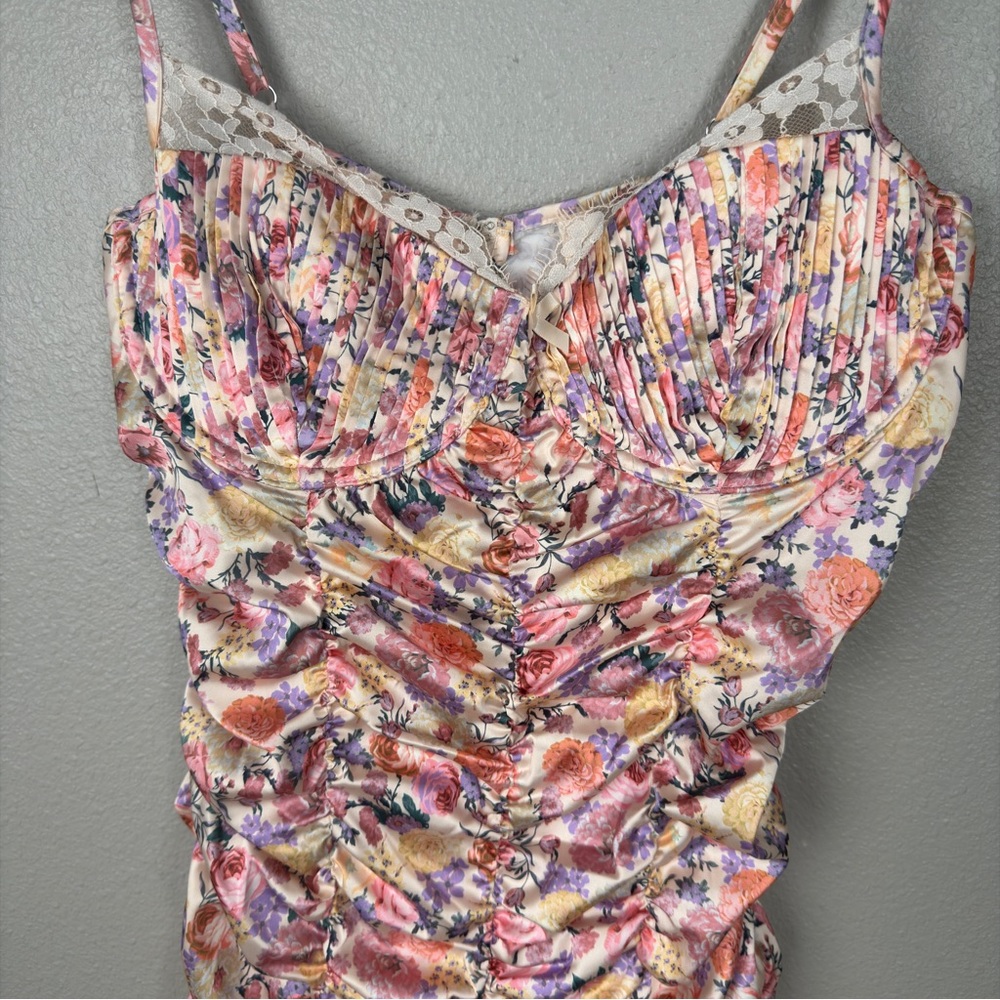 For Love & Lemons Gardenia Floral Mini Bustier Slip Dress - Picture 3 of 9